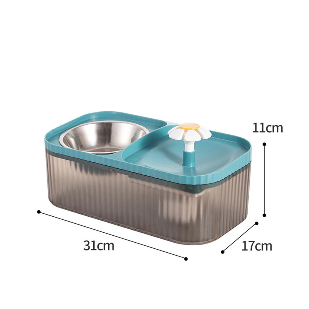 Cat Water Fountain & Food Bowl for Food and Water Dispenser Set Automatic Pet Fountain Water Dispenser and Stainless Steel Bowl