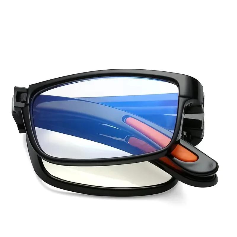 New Folding Reading Glasses with Case Anti Blue Light Eyeglasses Presbyopia Retro Glasses Portable Glasses Men Women