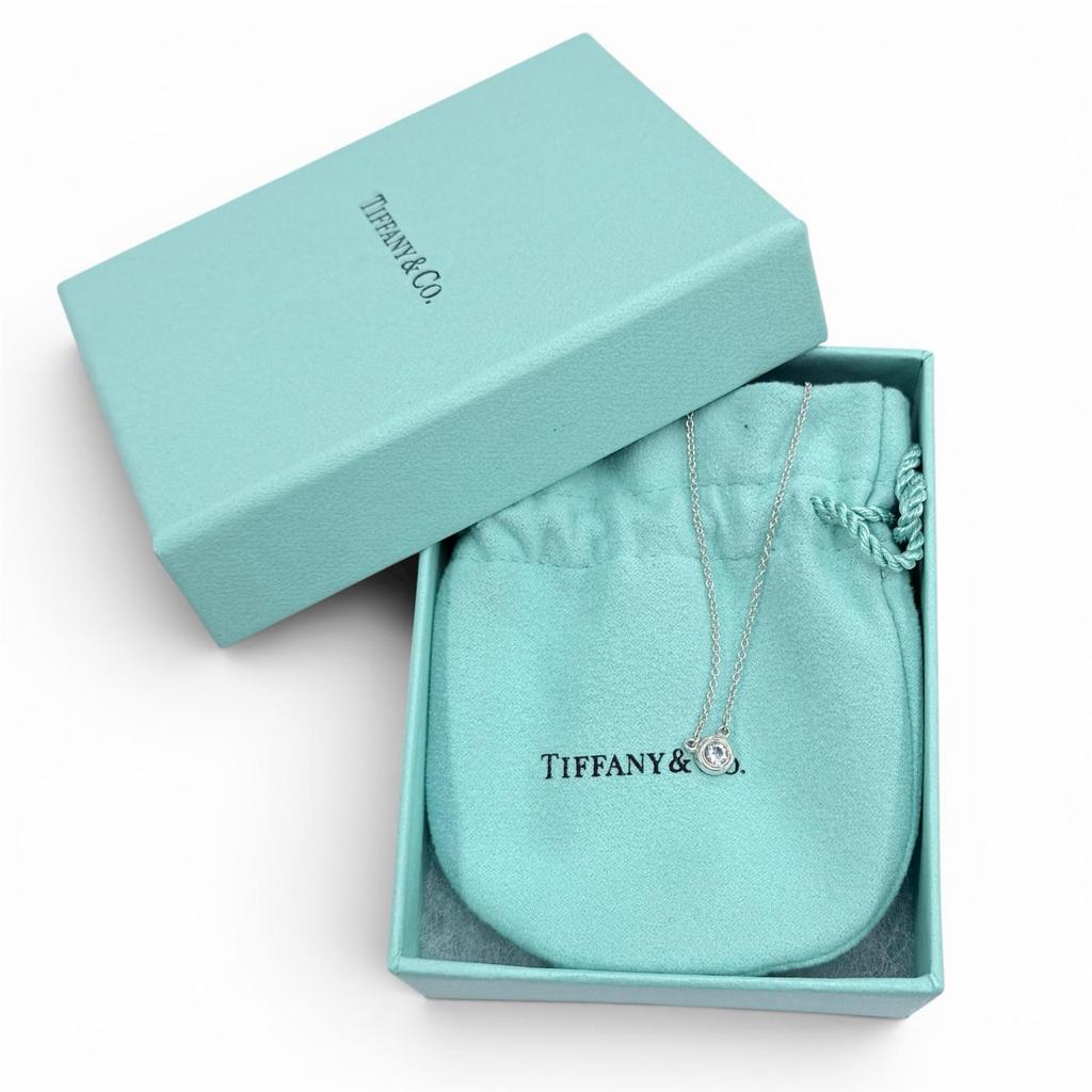 Excellent TIFFANY&Co. Necklace Color by the Yard Aquamarine Pendant 0.13ct AG925 Used