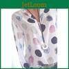 Classic Womens Polka Dots Print Chiffon Blouse With Casual Broadcloth Fabric