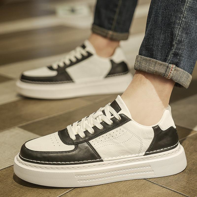 Fashion New Arrival Leather Male Sneakers Breathable Skateboarding Shoes Mens Outdoor Walking Footwear All-match Casual Shoes Trainers
