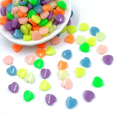 Acrylic for Necklace Bracelet Earrings Jewelry Making Jelly Color Solid Color Love Loose Beads Creative Handmade Materials 10pcs  Beads
