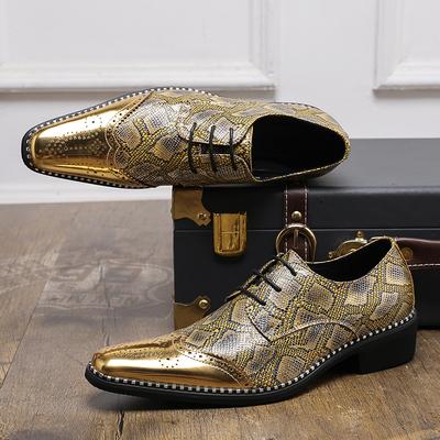 Designer Herren Gold Silber Schlangenleder Lackleder Casual Brogues Schuhe Formal Hochzeitskleid Homecoming Schuhe Zapatos Hombre