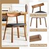 Set of 2 Dining Chairs with Wooden Frame, Upholstered Chairs with Ergonomic Backrest, Chairs for Dining Room Living Room, Chairs Only Without Table