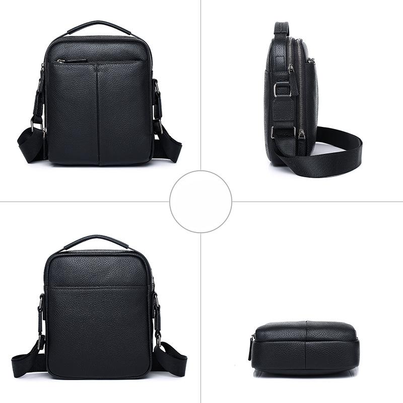 Men's High-end Genuine Leather Vertical Casual Business Crossbody Small Shoulder Bag Large-capacity Men's Single-shoulder Bag