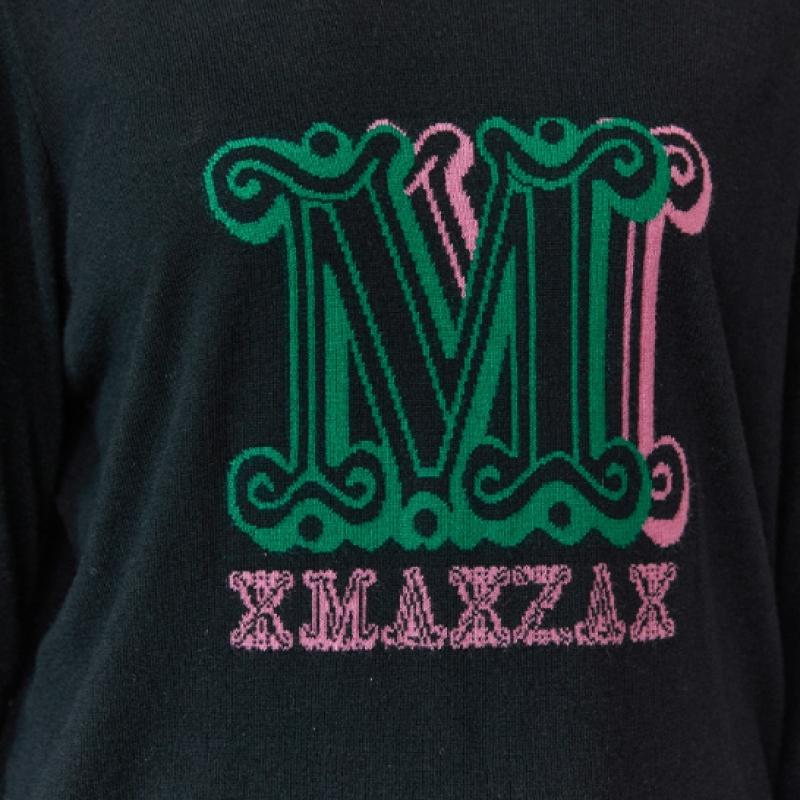 Maxza M Logo Lettering Round Neck Knit Zc10qk027on