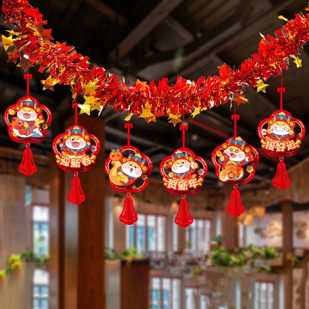 Cartoon Spring Festival Banner Garland Hanging Lunar Year Ornaments  For Home Shopping Mail