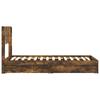 Bed Frame with Storage Space and Headboard Smoked Oak