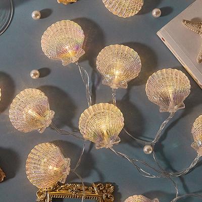LED-Muschel-Lichterkette, batteriebetrieben, Weihnachtsschmuck, Hochzeitsdekoration, Weihnachtsbaum- und Silvesterdeko