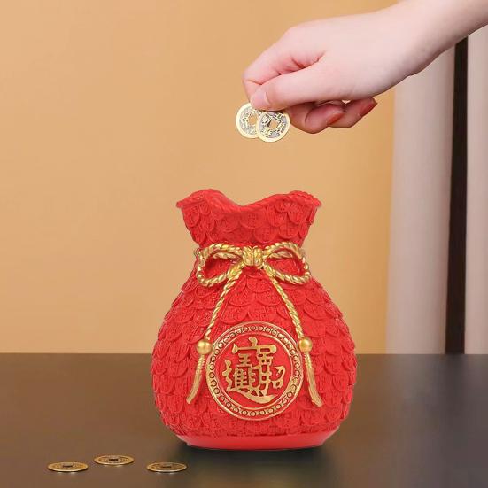 

Счастливая сумка, ваза, украшение, креативное китайское новогоднее украшение из смолы, украшение для сумки для праздничного украшения