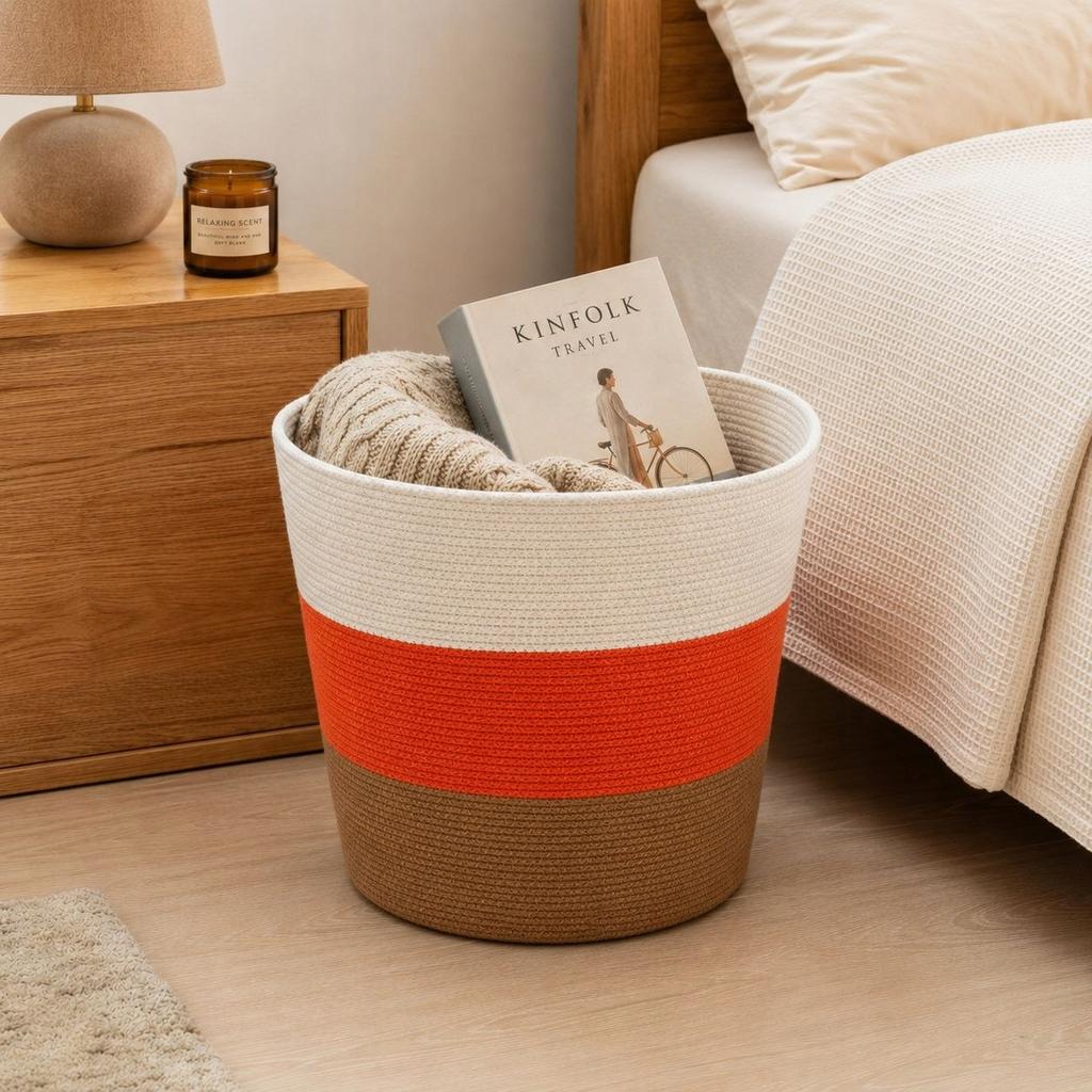 COTTON LAUNDRY BASKET 30x30cm FOR HANDMADE PREMIUM TOYS