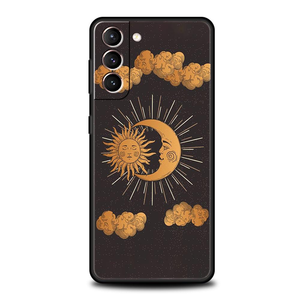 Suns Moons Clouds Astrological Case for Samsung Galaxy S24 S23 S22 S20 S21 FE Ultra S24 S23 S10 S10E S9 S8 Plus 5G Phone Cover