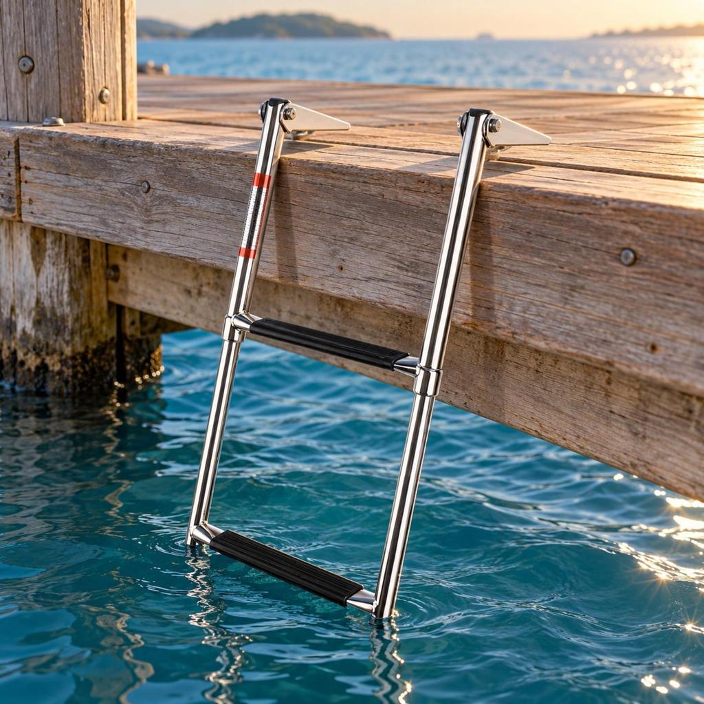 Marine Boarding Ladder Resistant TwoRung Compact for Boat Entry