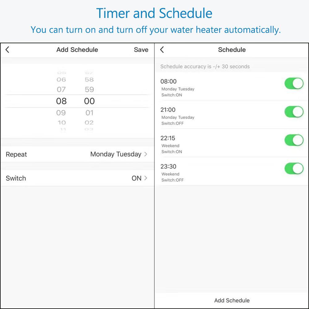 Melery Tuya WiFi Boiler Water Heater Israel Switch Smart Socket 40A Time Schedule Voice Control Google Home App Alexa Echo Dot