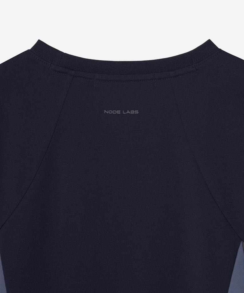NODE LABS Dev:11 Texture Block Short Sleeve T-Shirt_Navy