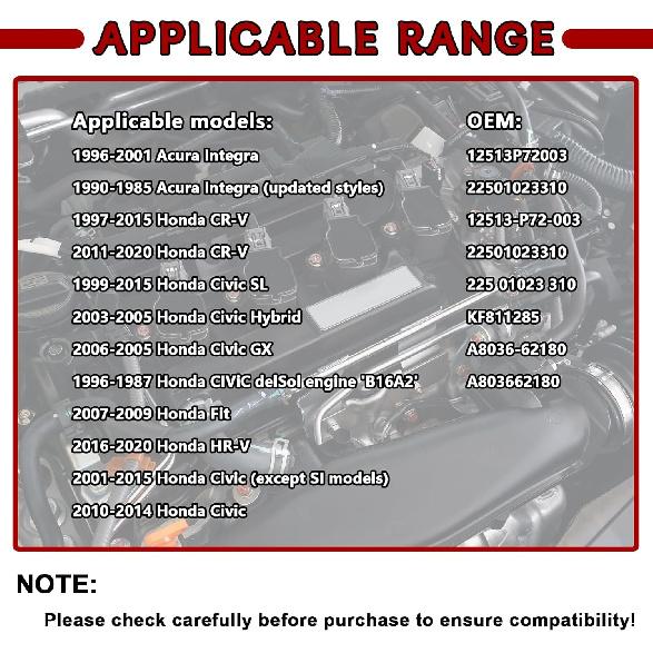 2PCS Cylinder Head Cam Plug with Seal Kit Compatible with Honda Civic Fit | Engine Valve Cover Gasket Repair Replaces 12513-P72-003 12513P72003,Fits