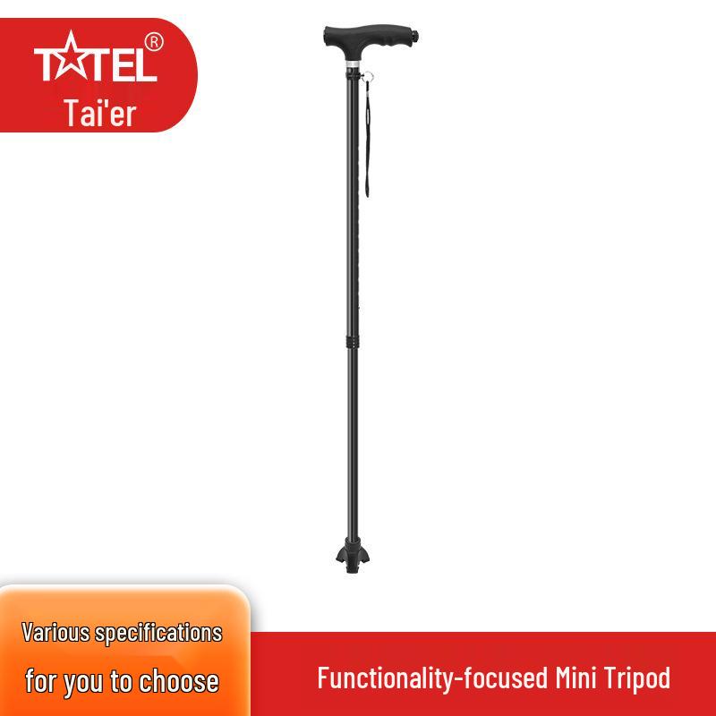 

Aluminum Alloy Folding Walking Cane with Flashlight for Seniors, 5-Section Telescopic Hiking Stick