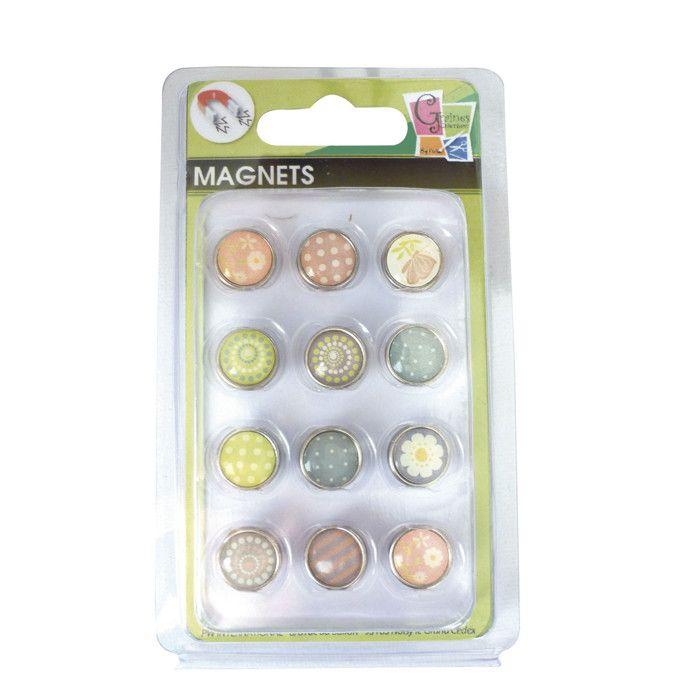Magnet époxy mini Ø12mm Printemps 12 pièces