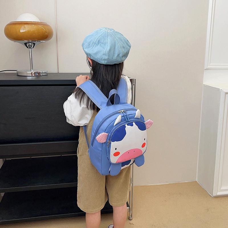 Adorable Cartoon Animal Backpack For Kids Lightweight Canvas Bag For 3 To 6 Year Olds