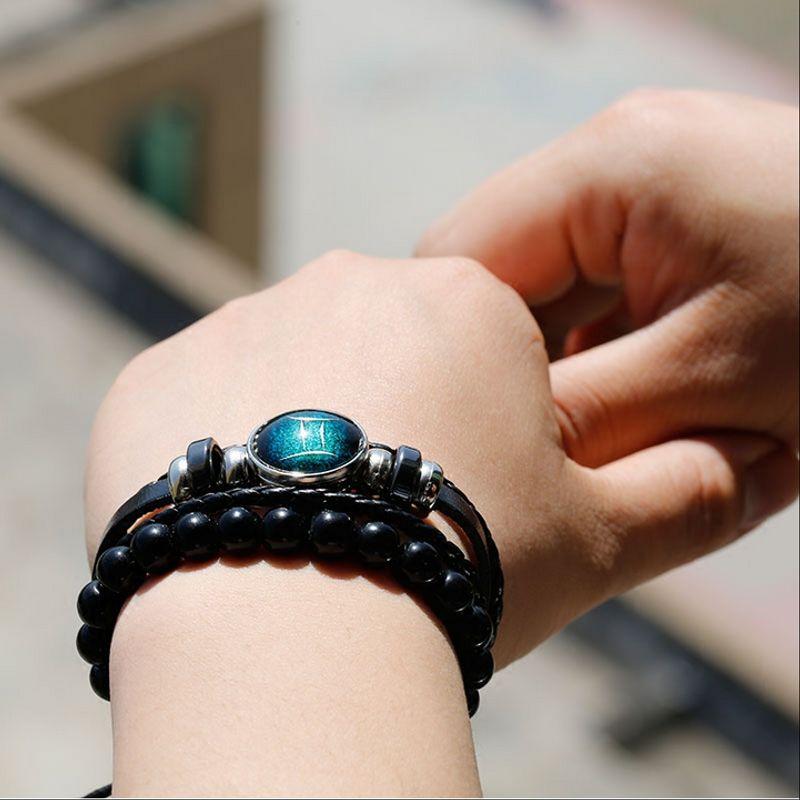 

Браслеты Двенадцать Созвездий Мужской браслет в K-стиле Женский ремешок для переноски Мужской светящийся камень Надпись Ретро Пара Мальчики Ручные украшения Sagittarius (single bracelet)