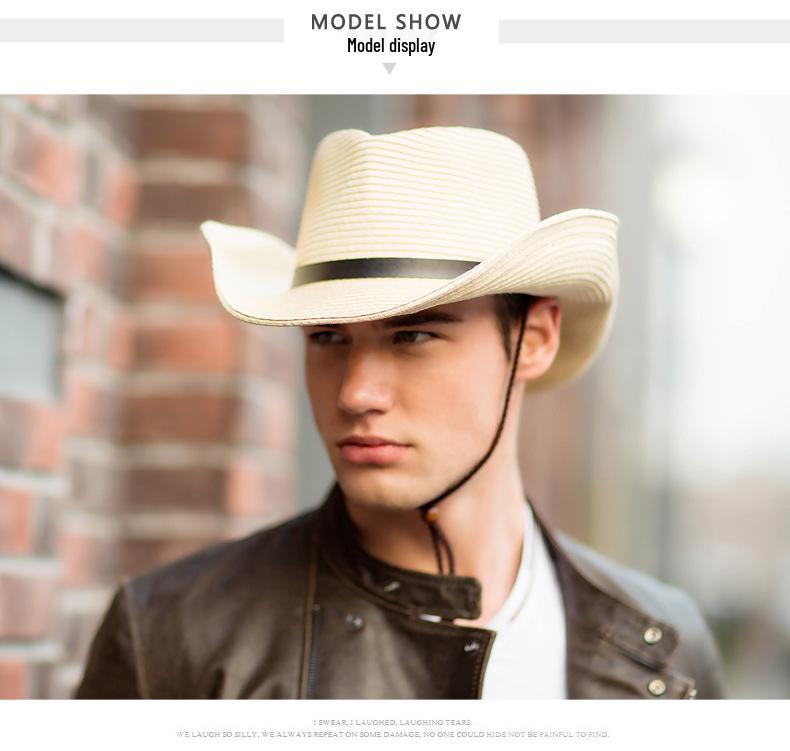 Men's Trendy Wide Brim Denim & Straw Foldable Sun Hat for Outdoor Travel