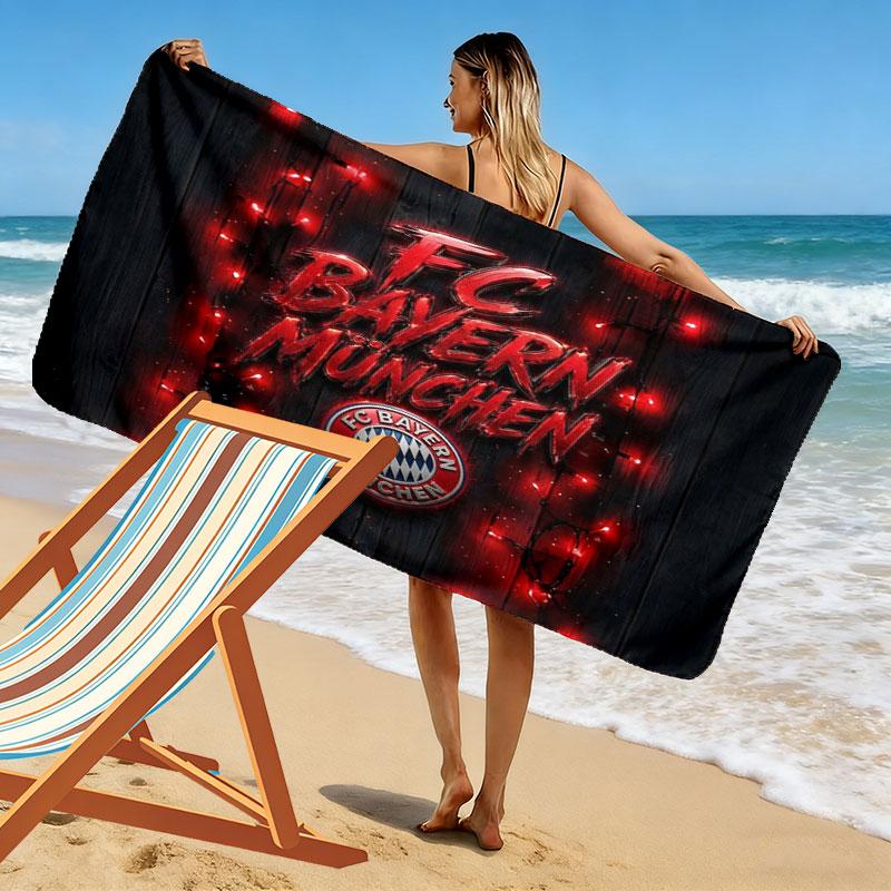 Asciugamano da Spiaggia con Stampa FC Bayern Monaco, Asciugamano Grande Morbido Asciugatura Rapida per Spiaggia Campeggio Nuoto