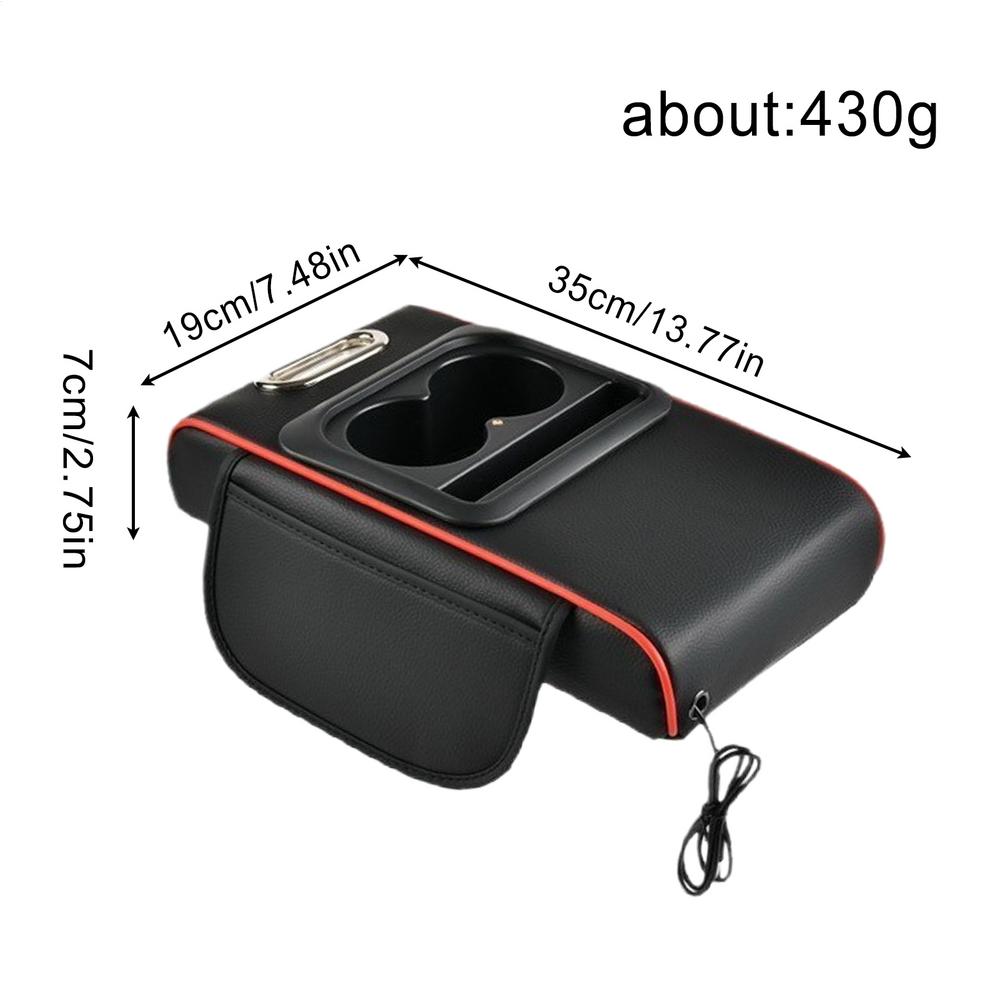 Armrest Organizer For Car Leather With Cup Holder Phone Slot Center Console Cup Holder Protective Cover For Truck RV Sedan
