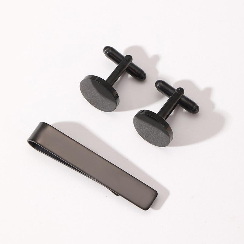 Stylish Men's Tie Clip and Cufflinks Set for Business Professional Craft of Stainless Steel With Elegant Designs