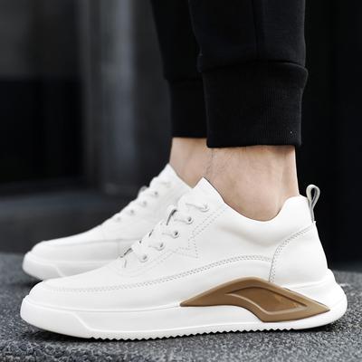 Fashion Men Shoes Fashion Men Genuine Leather Casual Shoes Lightweight Breathable Internal Elevation Flats Shoes Men's Outdoor Sneakers