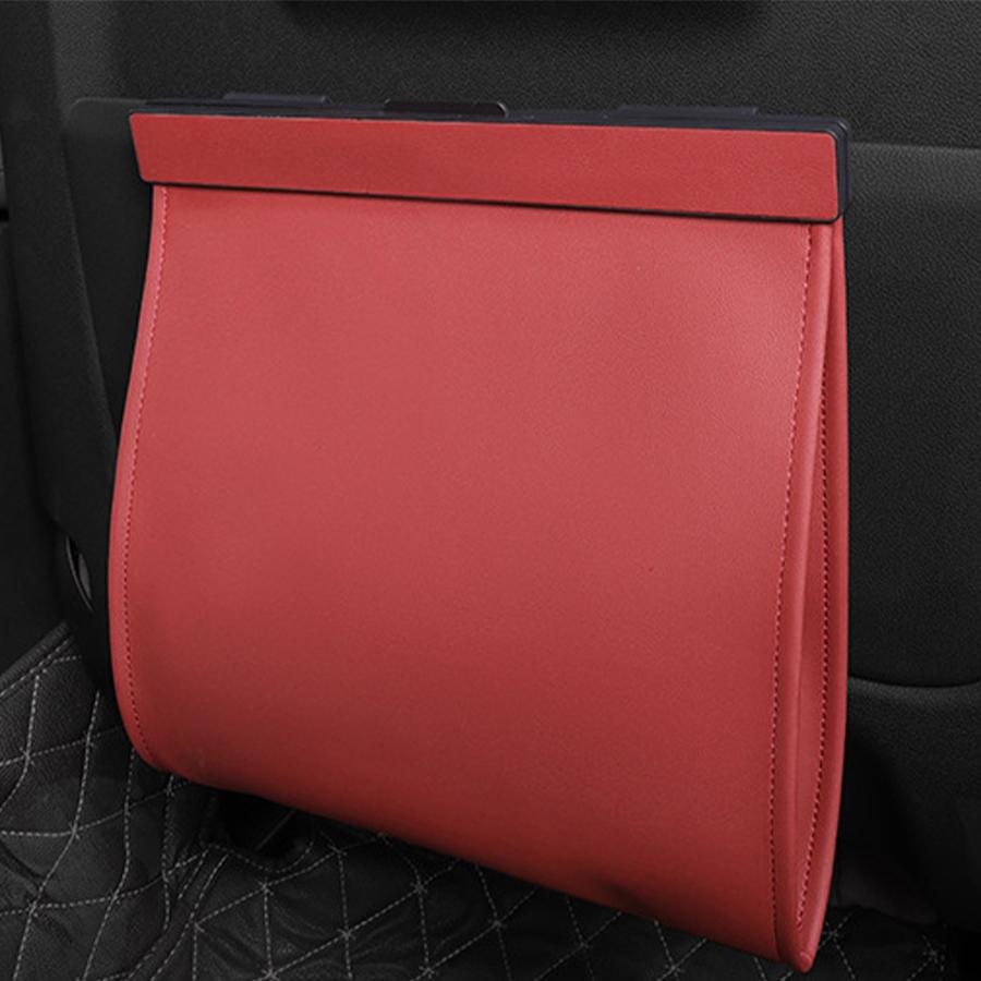 Car Leather Garbage Bag Factory Direct Sales Rear Seat Backrest Hanging Magnetic Absorption Car Interior Cleaning Products