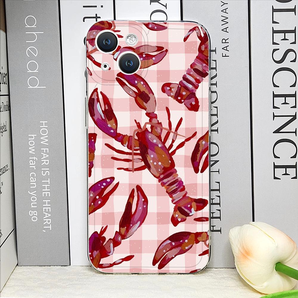 

Simple Cute Striped Plaid Ocean Animal Printed Phone Cases for iPhone 17 16 15 14 13 12 11 Pro Max XR 8 7Plus 13 Mini Soft Cover iPhone X