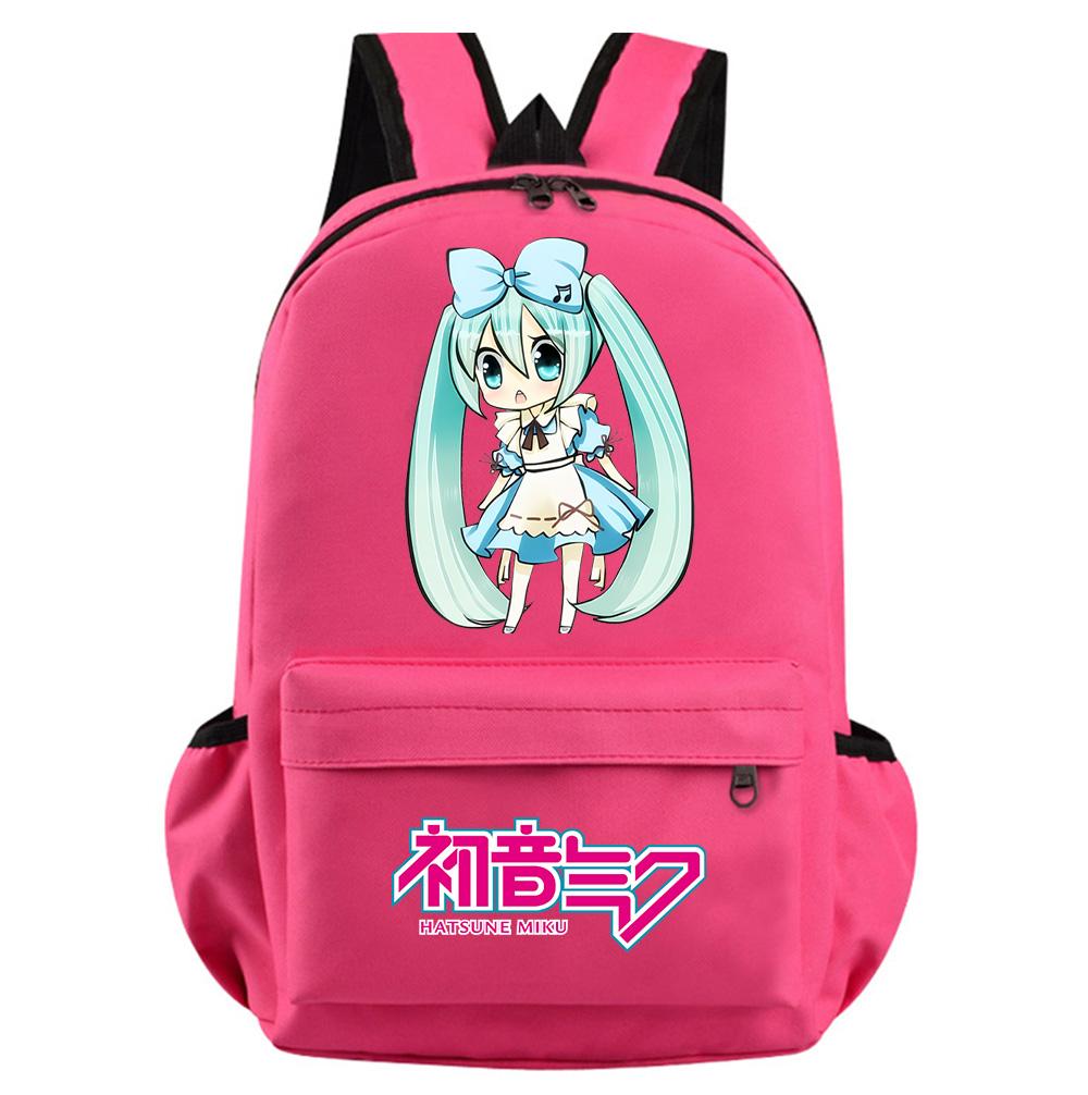 Anime Cartoon Hatsune Miku Printed Backpack for Teenager Student Girl Boy Bookbag Schoolbag Women Large Capacity Waterproof Travel Bag Gift Rucksak