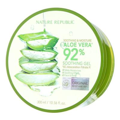 Beruhigendes und feuchtigkeitsspendendes Aloe Vera 92 % Beruhigungsgel 300 ml + ZUFÄLLIGES GESCHENK