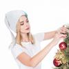 2Pcs 3D Long Rabbit Ears Beanie Hat, Women Bunny Knit Beanie Hat, Winter Warm Knit Rabbit Crochet Skull Hat, Patchwork Color ( Black & White, Blue &