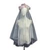 Flower Studded Bridal Veil for Bride To Be Gift, Bridal Shower, Wedding Veil