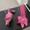 Eilyken Butterfly-knot Pointed Toe Women Pumps Sexy PVC Transparent Low Heels Sandals Elegant Wedding Banquet Female Shoes