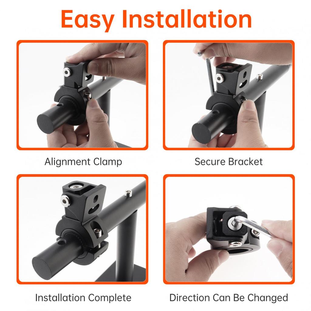 Aluminum Alloy 2pcs 360 Degree Adjustable Light Bar Mount Clamp 18-32mm 0.71-1.26inch Motorcycle ATV SUV Roof Rack IP67 Waterproof