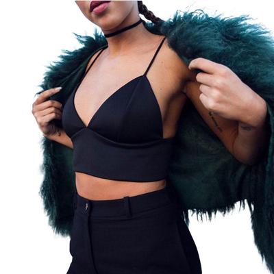 New Arrival European Fashion Bra Women Crop Top Fashion Slim Sexy Hot Black Bralette Vest Ladieswear Solid Fitness Bralet Sale