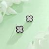 925 Sterling Silver Four-Leaf Clover Stud Earrings - Elegant, Simple, and Luxurious Design for Women.