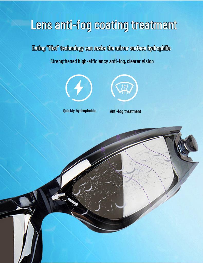 High-Definition Electroplated Silicone Adult Racing Goggles - Professional Anti-Fog Waterproof Swim Goggles