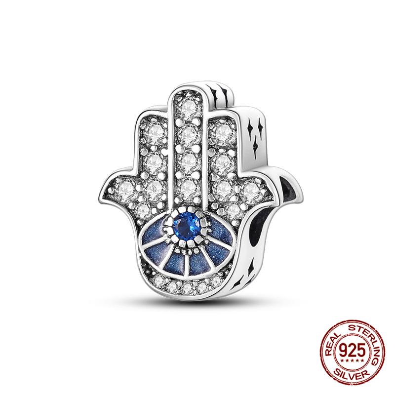 Original 100% Copper Blue Zircon Devil Eye Series Charms Fitoriginal Bracelet Diy Jewelry Making Women Gift