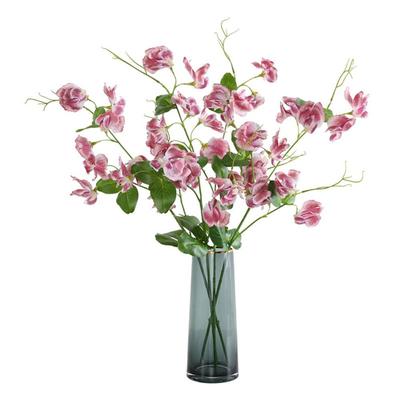 55cm Artificial Pea Flowers Plastic Real Touch Silk Pea Blossom Branch Elegant Handmade Fake Flower Wedding Party