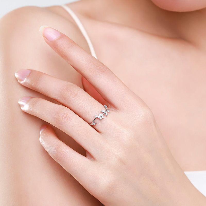 Tancise Klassisk 925 Sterling Sølv Zircon Ring Dame Smykker Bryllup Løfte Party Gift