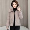 Women's Short Hooded Winter Middle-aged Loose Warm Cotton-padded Jacket with Detachable Hood