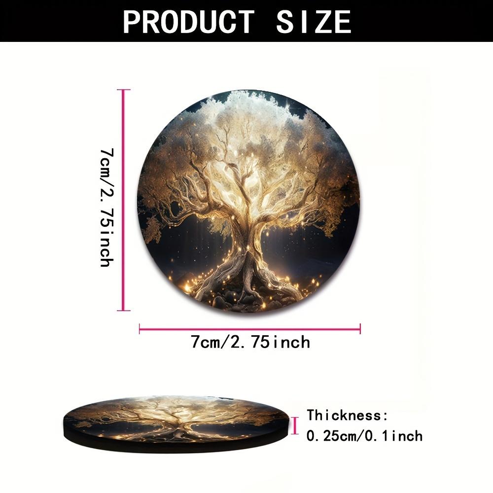 Oil Painting, Floral Printing, Coaster, Car Water Cup Mat, Car Cup Holder Mat, Thermal Insulation Mat, Used for Car Decoration