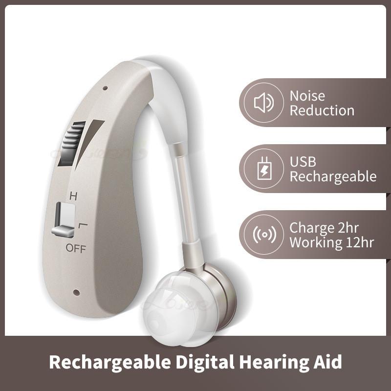Hearing Aid Elderly Usb Rechargeable Sound Amplifier Noise Reduction Hanging Ear