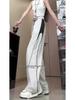 Unisex Striped Summer Pants for Teens, 2025 New Arrival, Straight Cut Wide-Leg Sports Style