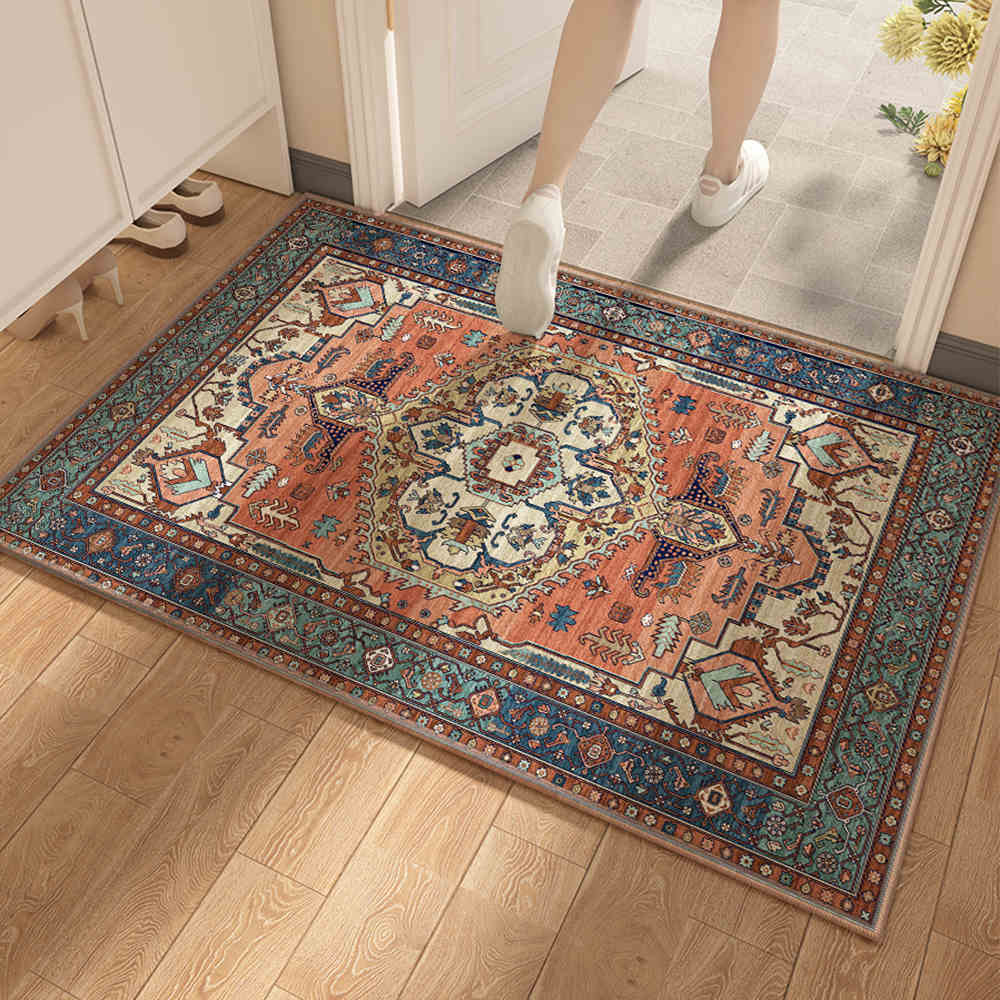 Vintage Bohemian Rug Lightweight Dirty Resistant Living Room Bedroom Rug No Care Sofa Bedside Rug Coffee Table Pad