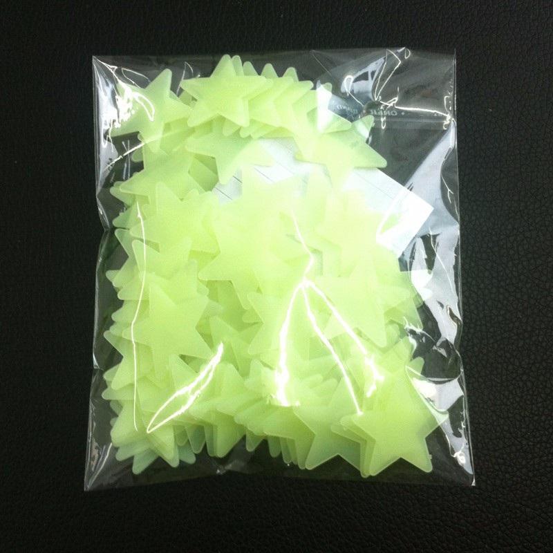 100 PCS Home Wall Glow In The Dark Star Stickers Decal Baby Kids Room