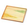 Made In Wooden Square of 3 Shaku J-kitchens Placemat/Tray, Japan, High-Quality Tray, "Goshinzen" (Sea Clouds) Design, (1.5 Ft)
